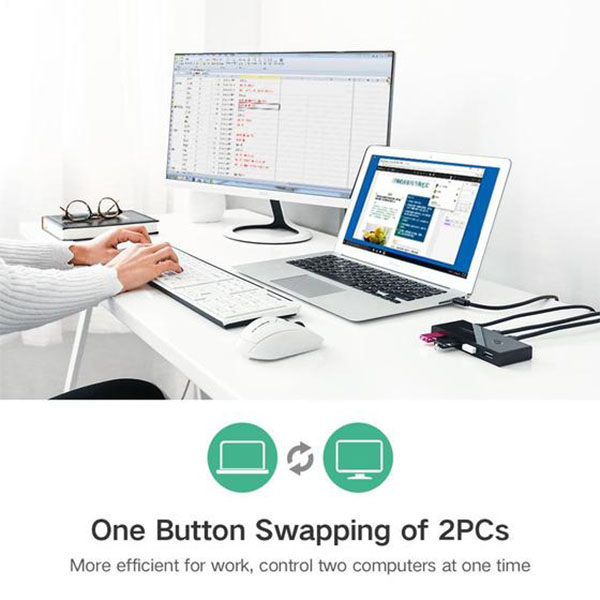 UGREEN 2 In 4 Out USB 2.0 Sharing Switch Box - 30767 - Image 5