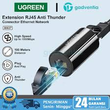 UGREEN Anti-Thunder RJ45 Ethernet LAN Adapter Connector Network Cable Extension 1000Mbps Gigabit Protection Lightning Surge 30837 - Image 3