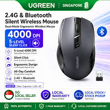 UGREEN Wireless Mouse 2.4G with USB Receiver, 5-Level 4000 DPI 6 Buttons,18 Months Battery Life Cordless Mouse, Ergonomic Computer Mice for Laptop, Computer, PC, MacBook, Chromebook Black - Image 3